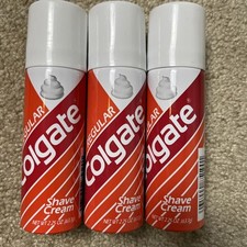 3 VTG New 90s Colgate Regular Shaving Cream 2.25 oz Shave Foam Orange Can