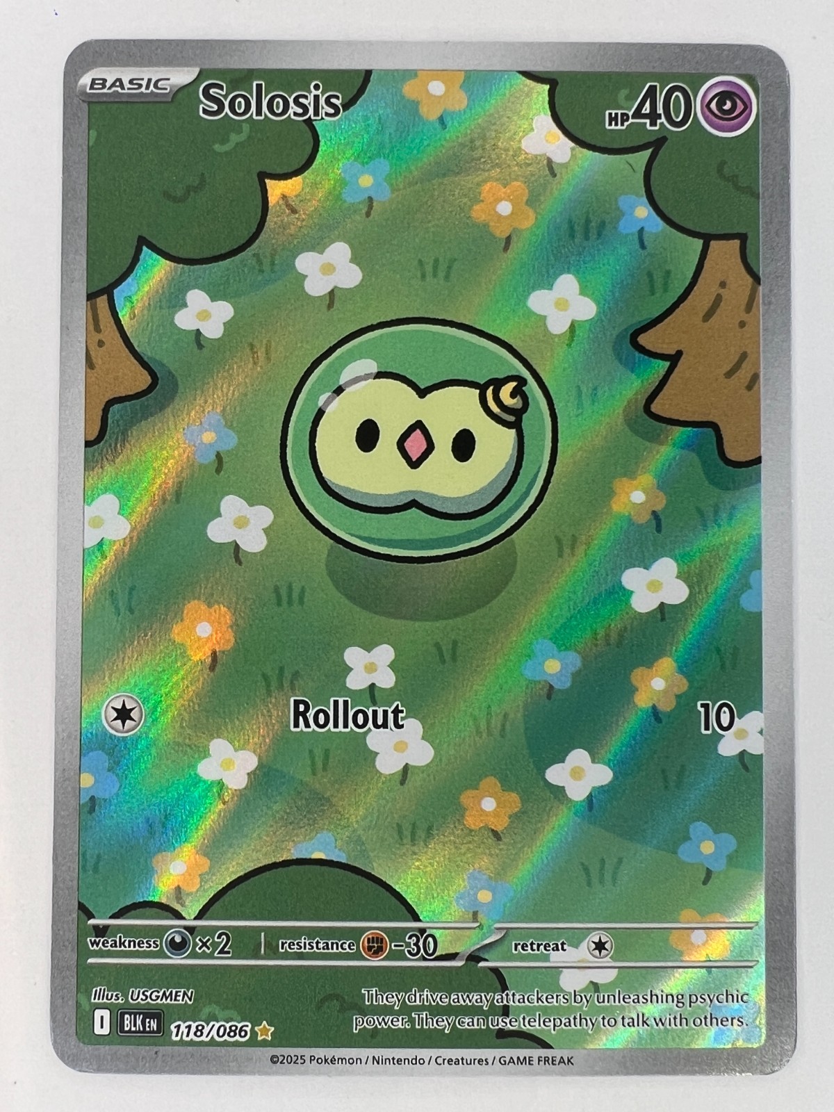 Pokemon Solosis Illustration Rare Black Bolt 118/086 Booger Mew NM