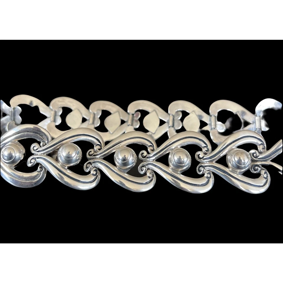 "Cinturón retro vintage R. Rivera Taxco México plata esterlina 30"" 206 g RARO" Foto 2 de 4