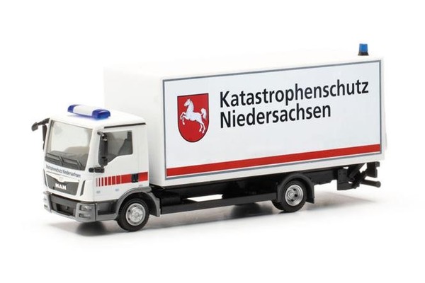 Herpa Lkw Man Tg L Koffer-Lkw M. Ladebordwd Katastrophenschutz Niedersachsen 097-image