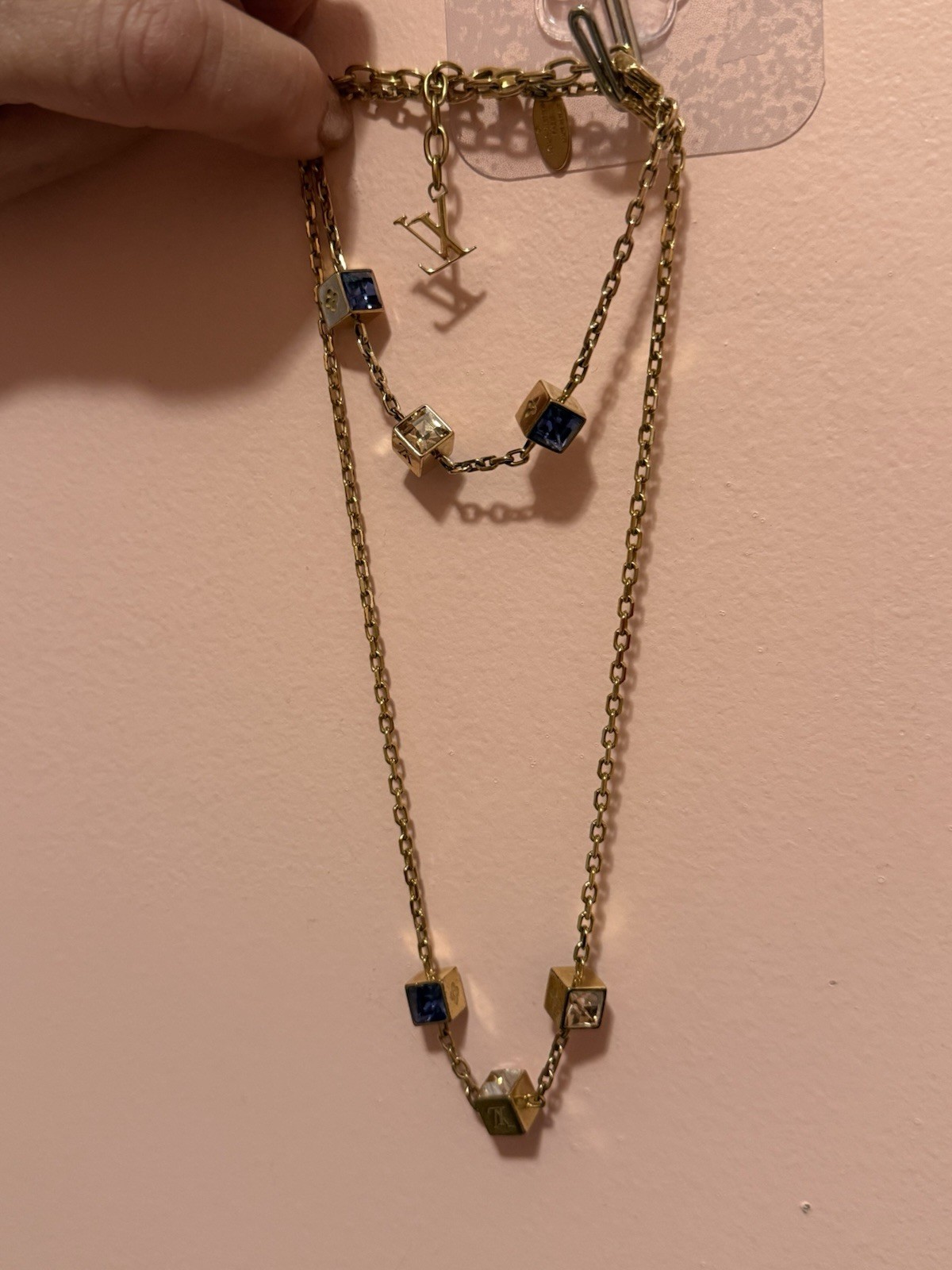 Louis Vuitton Cube Necklace And Bracelet Gold Tone Set. Box And Dust Bag Inc thumbnail 5