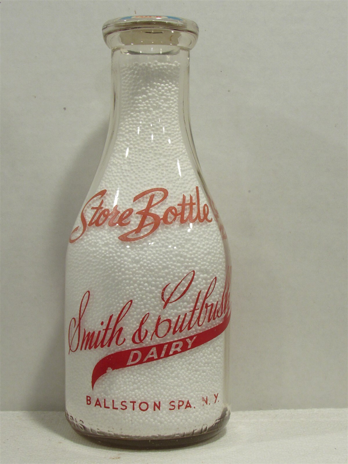 TRPQ Milk Bottle Smith & Cutbush Dairy Ballston Spa NY SARATOGA CO ...