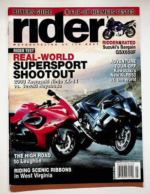 Mach Rider Magazine 2008 March Rider Motorcycle Magazine Kawasaki Ninja Suzuki Hayabusa ...
