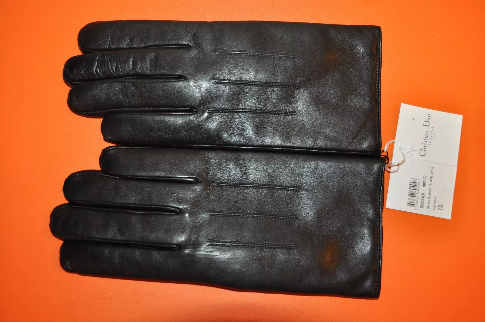 Authentique et rare gant Hedi Slimane pour DIOR Home 2005 noir peau d'agneau neuf, taille 10