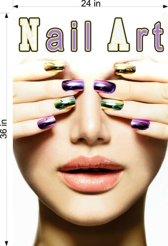 Nail Art 08 Perforated Mesh See-Through Window Vinyl Poster Salon Vertical - Picture 8 of 15