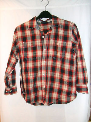 Schönes schwarz, rot & creme kariertes Langarmhemd von GAP Kids   8-9 Jahre
