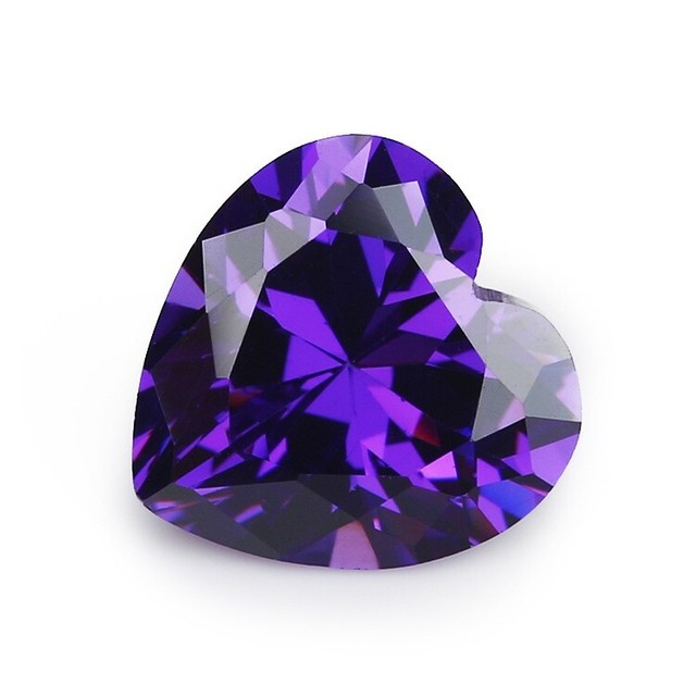 AAAAA 10x10mm 6.07CT Purple Sapphire Heart Diamond Faceted Shape VVS