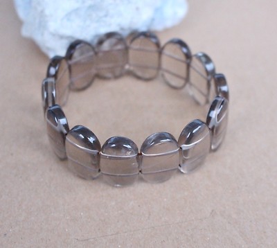 Rauchquarz Armband 3-3,5mm - Facettierte Perlen Mit Versilbertem Verschluss