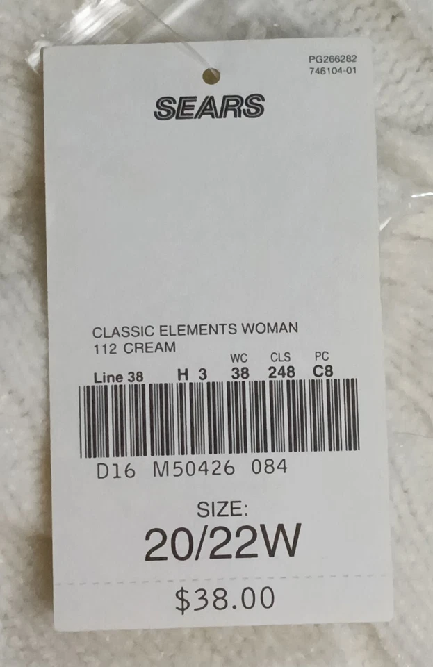 Suéter Mujer Elementos Clásicos Nuevo con Etiquetas 20/22W Crema Brillante Manga Larga Cuello en V Foto 3 de 4