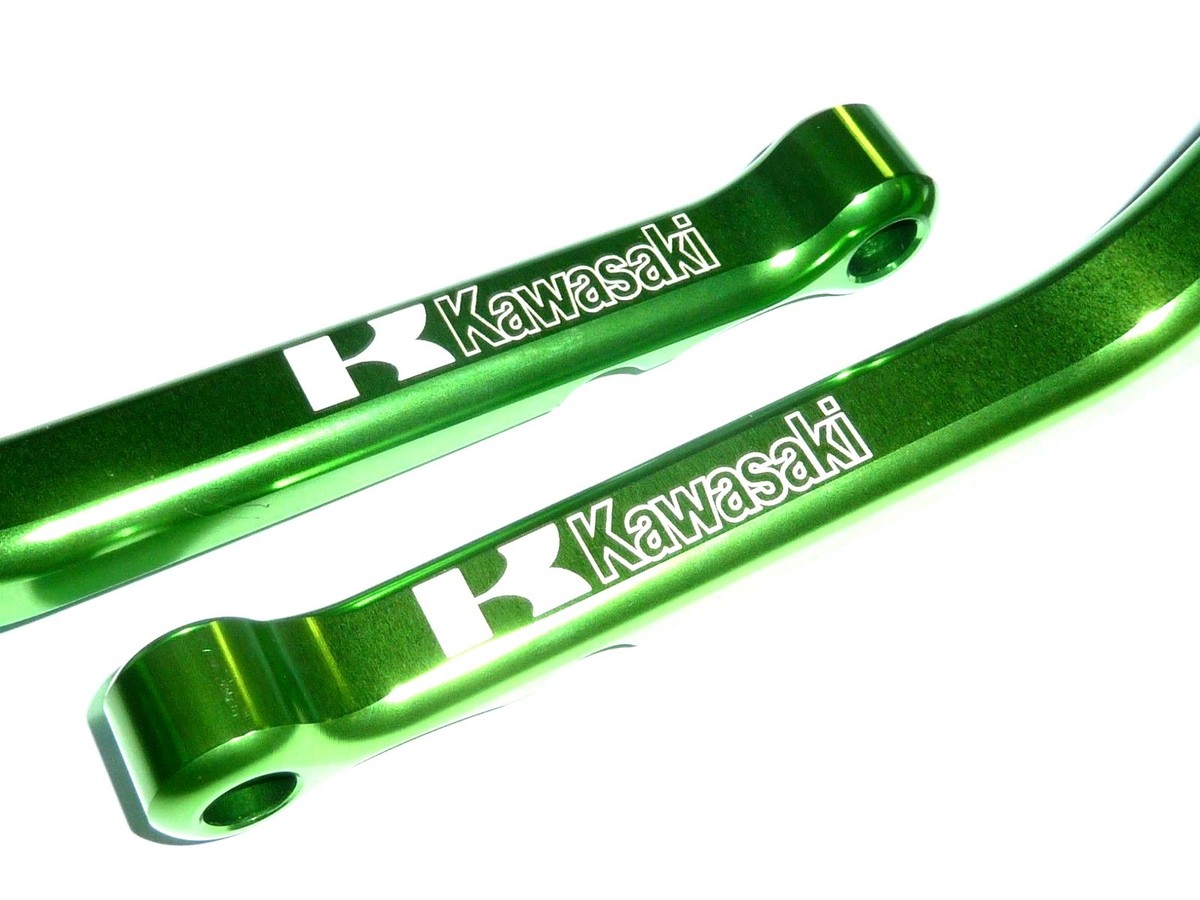 KAWASAKI ZX12R 2000-2005 LONG GREEN BRAKE & CLUTCH LEVERS SET ROAD