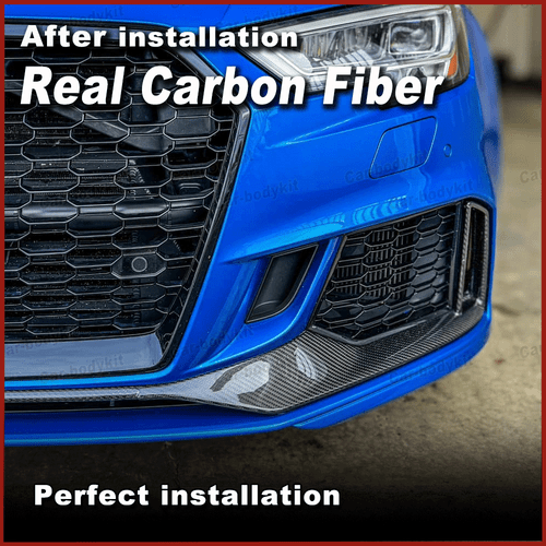 Carbon Lufteinlässe Entlüftung Front Fog Air Vent Fins Für Audi RS3 8V 2017-2021 - Bild 5 von 13