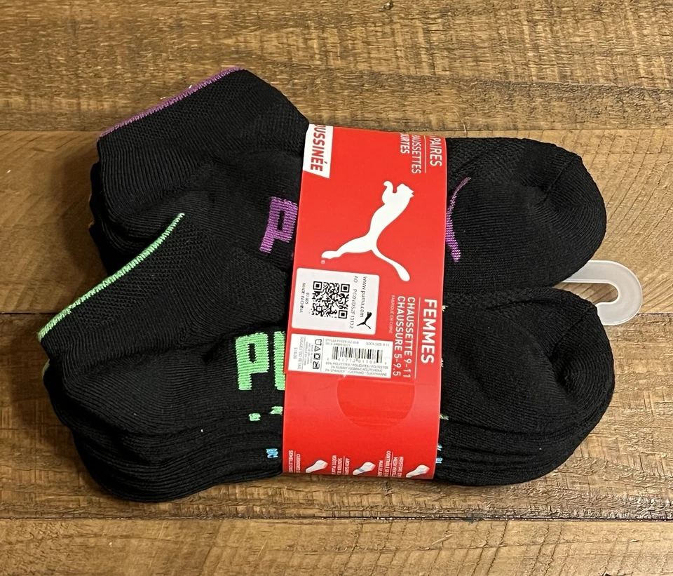 Paquete de 6 calcetines de corredor de corte bajo para mujer PUMA talla 9-11 multicolor Foto 3 de 4