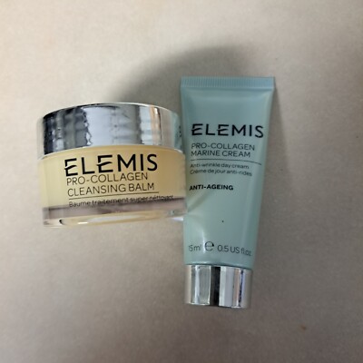 Elemis Cleansing Balm .7oz & Anti Aging Marine Cream .3oz NEW