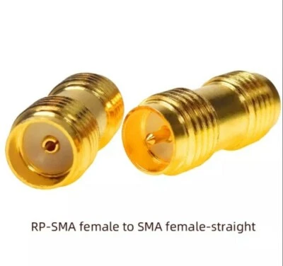 M.HEINIS Adapter RP-SMA Female auf SMA Female Pin auf einer Seite vergoldet Neu 🇩🇪📦