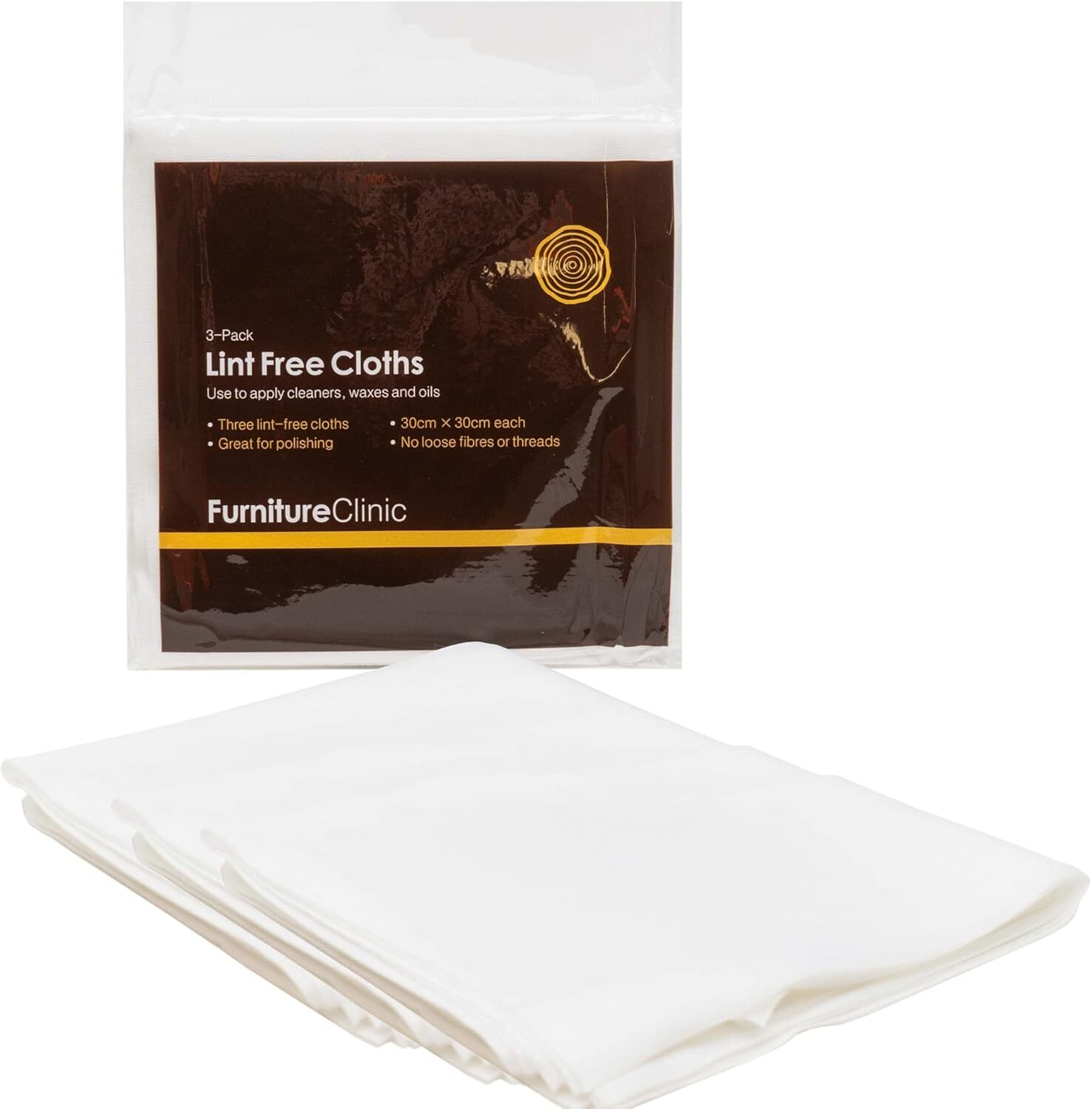 Eco-Friendly White Lint-Free Cotton Cloths by Furniture Clinic – Pack of 30