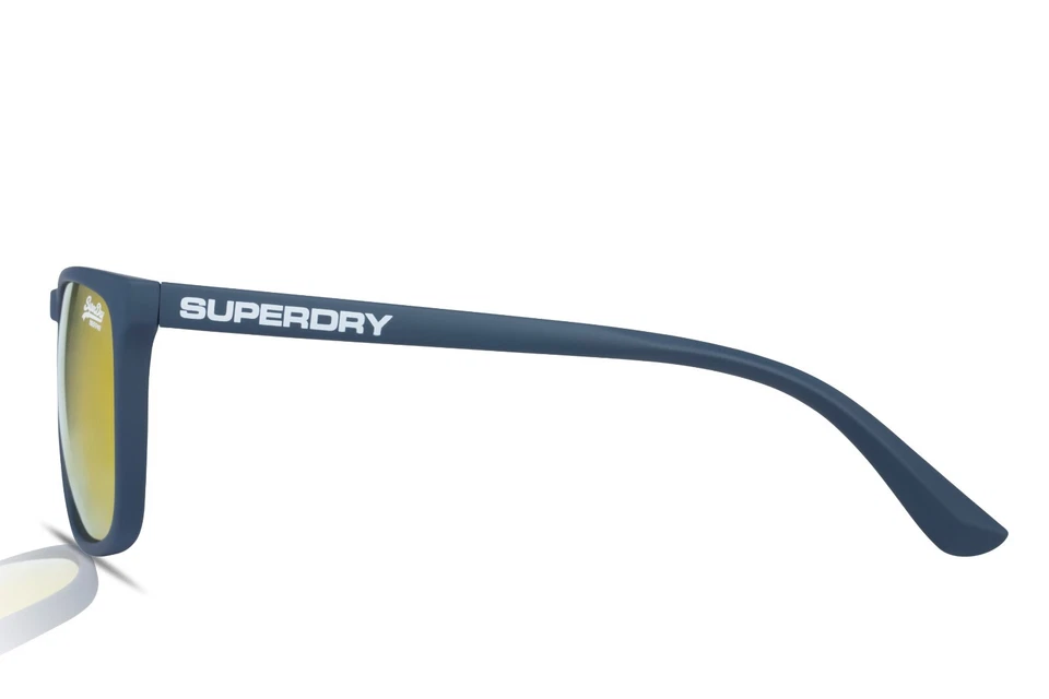 Lunettes De Soleil Superdry Shockwave 189 Caoutchouté Bleu/Violet Miroir Bleu - Photo 3/4