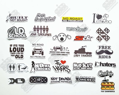 50 pcs "JDM Car Decals" Sticker Pack Japan Imports Bumper Stickers Street Racing - Afbeelding 2 van 8