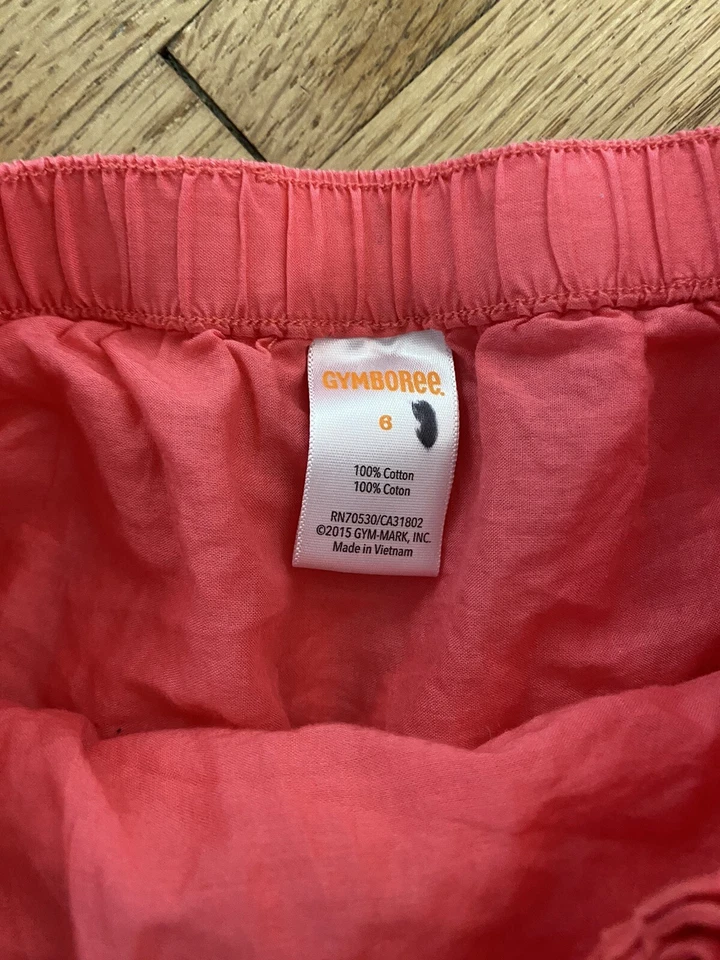 FALDA GYMBOREE TALLA 6 “HOP N ROLL” NIÑAS ROSA INTENSO CON VOLANTES 2 NIVELES ~ CINTURA ELÁSTICA Foto 2 de 4