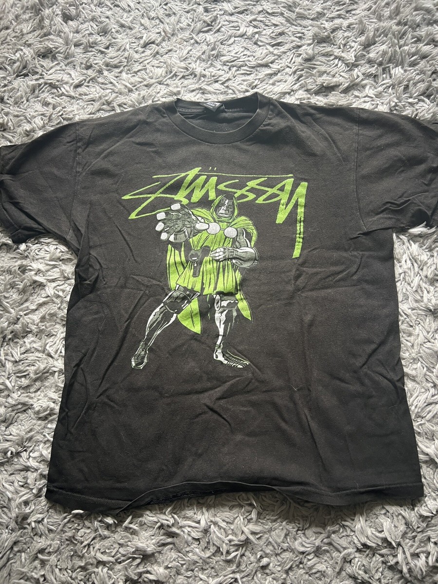 Stussy Marvel Dr Doom Black Print Tee Medium Vintage Rare