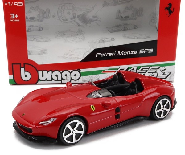 Burago 1/43 Ferrari Monza SP2 2018 Rot Modellbau Statisches Modell Diecast-image