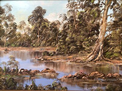 H.A.G Heerings River Scene Framed Oil Painting | eBay Australia