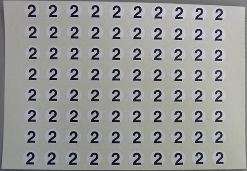 13mm ½" Circle Black on White Sticky Numbers, Numbering Stickers, Plastic Labels - Picture 3 of 15