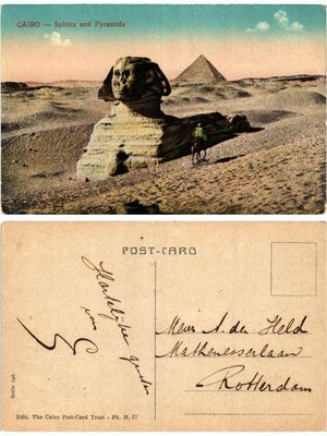 Old postcard AK EGYPT CAIRO - Sphinx and Pyramids (421847)