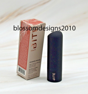 BITE BEAUTY Power Move Soft Matte Lipstick Praline Full Size 0.14 oz RARE