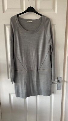 Damen grau Strick Pullover Kleid Gr. 14 BHS A15