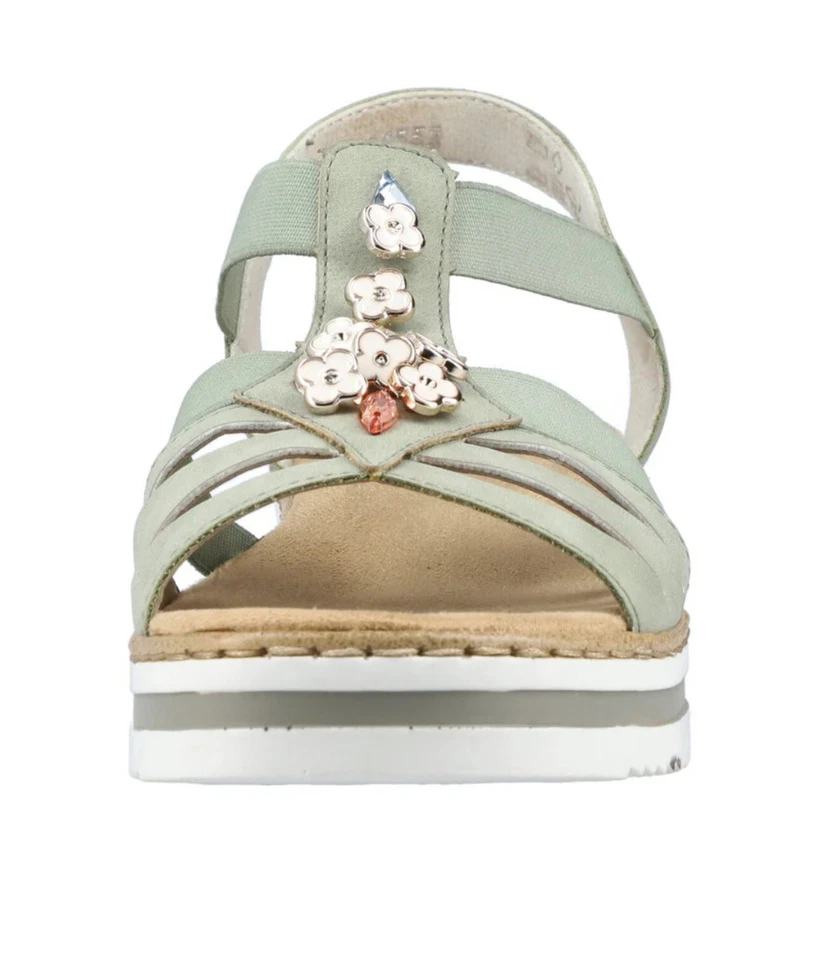 Rieker Wedge Sage-green Comfortable Sandals (European manufacturer). - Image 3 of 4