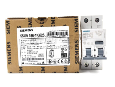 SIEMENS Miniature circuit breaker Leakage protector 5SU9356-1KK25 1P+N 25A C25