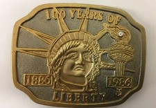   100 Years Of Liberty  1886-1986 Statue Of Liberty Metal Belt Buckle