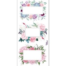 Violette Stickers - Floral Nametags - 1 Sticker Sheets for Scrapbooking  More