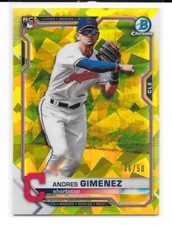 2021 Bowman Chrome Sapphire Andres Gimenez Yellow GOLD Refractor RC 36/50 #12