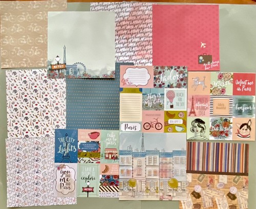 Scrapbook Bundle PARIS Theme Paper, Stickers, Die-Cuts Recollections, Do-Jiggies - Picture 2 of 12