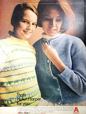 PRINT AD 1964 Acrilan Chemstrand Helen Harper Sweaters Monsanto 10.5x13
