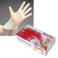 100 SunnyCare #7802 Vinyl Disposable Gloves Powder Free (Latex Nitrile Free)🔥M