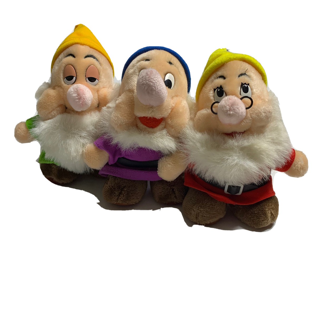 Vintage Walt Disney Company Plush Lot of Seven Dwarfs Plush 10” Made in  Korea