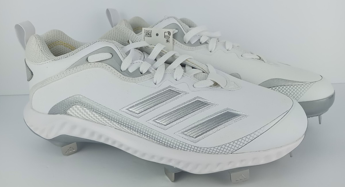 Adidas Icon 6 Bounce Mens Baseball Cleats Cloud White Silver EG7602 Size 14 Adidas Icon 6 Bounce Baseball Cleats Cloud White Silver  main image 4