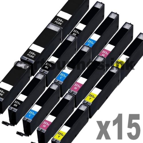 Cartouches D'encre Compatibles PGI550 CLI551 Pour Canon Pixma MG5450 - Avec Puces, Lot Multicolore