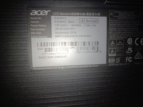 Acer UM.QX2AA.A01 23.8 inch IPS LED Monitor - Picture 3 of 4