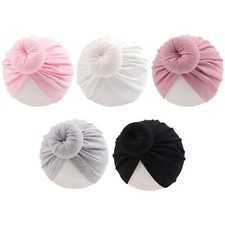 Baby Girl Turban Newborn Beanie Hat 5 Pieces Cotton Infant Girls Headwraps To...