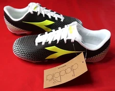 Diadora Pichichi 6 MD JR Junior Soccer Cleats Boy-4.5 Girl-6 Black Yellow C6003