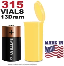 315 Lemon Vials - 13 DRAM Pop Top Bottle - Smell Proof Containers