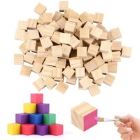 120 StüCk HolzwüRfel, 20Mm HolzklöTzchen Zum Basteln Holz NatüRliche Blanko H...