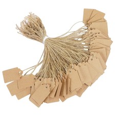200 Pcs Price Tag with String Attached Writable Brown Kraft Paper Tags with J...