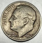1957-D Roosevelt Dime - Circulated Condition - 90% Silver - US Coin - 2979