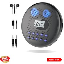 Portable CD Player with Dual Stereo Speakers, Rechargeable Compact CD Player ...