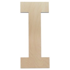 Wooden Letter I 12 inch, Unfinished Large Wood Letters for Crafts  Woodpeckers