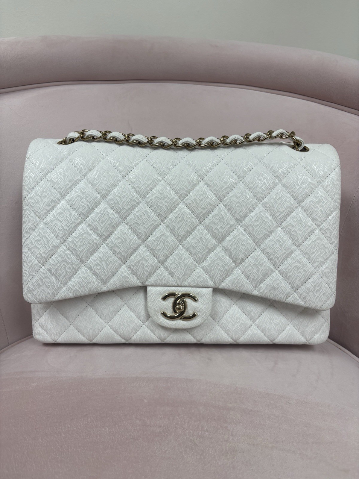 2022 Chanel Maxi Caviar Double Classic Flap Bag